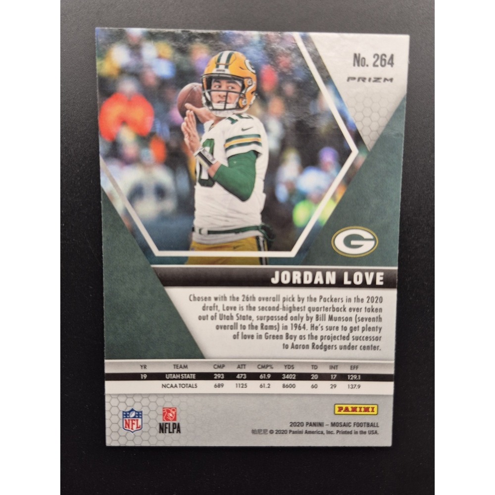2020 Panini Mosaic Jordan Love #264 NFL Debut Red Mosaic Prizm (RC) Packers - Picture 8 of 12